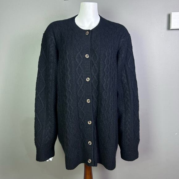 Favorite Daughter cardigan XL chunky cashmere oversized cable knit fisherman - Picture 15 of 16